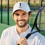 Personalised Tennis Player Silhouette Sport Baseball Hat with Name Birthday Holiday Gift for Kids Adults Tennis Lovers