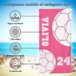 Asciugamano da spiaggia personalizzato multicolore in microfibra ad asciugatura rapida oversize con nome regalo ideale per amanti dello sport