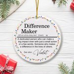 Personalized Difference Maker Ceramic Ornament with Name Office Affirmation Christmas Birthday Gift for Leader Coworker Teacher
