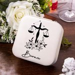 Personalized Zodiac Constellation Multi-compartment Leather Jewelry Box with Name Anniversary Birthday Gift for Women