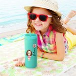 Henkilökohtainen Syntymä Kukka Sarjakuva Lomahahmo 16 oz Pastelli Tumbler olki ja nimi Beach Party Kesäloma lahja perheelle Ystävät