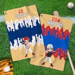 Personalisiertes Sporthandtuch mit Eiscrememuster Cartoon Baseball Charakter Namen Nummer und Karabiner Geschenk für Baseball-Liebhaber