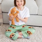 Personalised Multicolour Cute Paw Print Carrot Pattern Pet Avatar Photo Adult Kid Pyjama Bottoms with Name Birthday Gift for Family Pet Lovers