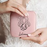 Personalized Zodiac Constellation Multi-compartment Leather Jewelry Box with Name Anniversary Birthday Gift for Women