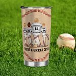 Personalized Dad and 1-4 Children Baseball Stainless Steel 20 oz Tumbler with Names Straw and Brush Father's Day Gift for Dad Grandpa