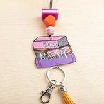 Personalised Book Drawing Board Piano Key Music Art Tassel Beaded Lanyard with Title and Name Teacher's Day Back to School Gift for Teacher