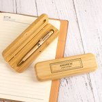Personalized Engraved Name Text Wooden Ballpoint Pen and Case Set Work Stationery Birthday Anniversary Gift for Employee Colleague Boss