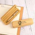Personalised Engraved Teacher Subject Pattern Wooden Ballpoint Pen and Case Set with Name and Text Teacher's Day Graduation Gift for Teachers