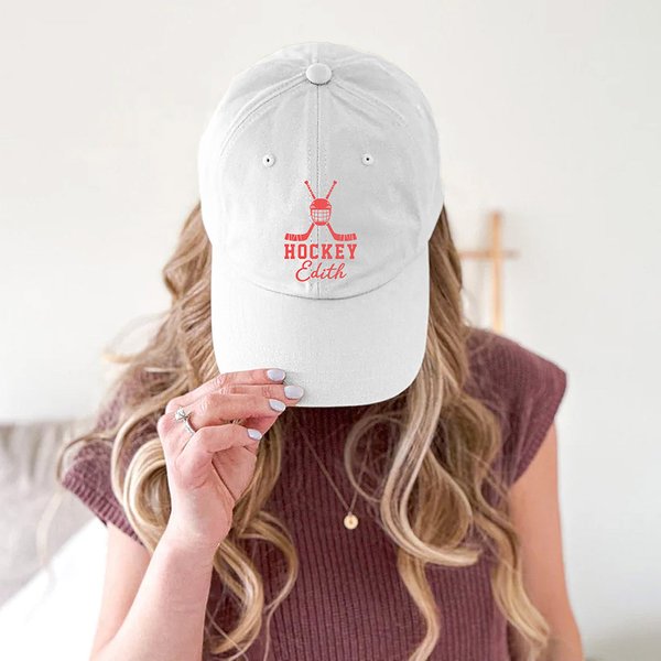 Chapeau de baseball de hockey personnalisé avec nom Cadeau d'anniversaire pour les enfants et les adultes amateurs de hockey