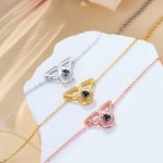 Personalised Dainty Zircon Angel Wings Photo Projection Bracelet Birthday Anniversary Memorial Gift for Women Loss of Loved One