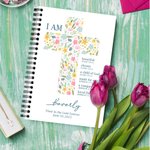 Personalised Floral Cross Bible Verse Holy 120 Pages A5 Spiral Journal Notebook with Name and Date First Communion Baptism Gift for Girls Christians