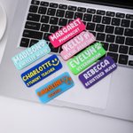 Gepersonaliseerde Multicolor Set van 2 3D Wolk Rechthoek Naam Badge met Beroep Verjaardag Inductie Cadeau voor Geregistreerd Verpleegkundige Medisch Personeel Opvoeder