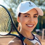 Personalised Tennis Player Silhouette Sport Baseball Hat with Name Birthday Holiday Gift for Kids Adults Tennis Lovers