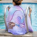 Personalized Fantasy Mermaid Strap Quick Drying Oversized Soft Beach Towel with Initial and Name Beach Party Holiday Gift for Girls Women