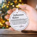 Personalized Difference Maker Ceramic Ornament with Name Office Affirmation Christmas Birthday Gift for Leader Coworker Teacher