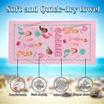 Personalisierte Ozean Welt Meerjungfrau Hai schnell trocken überdimensioniert Mikrofaser Strandtuch mit Namen Strand Party Wesentliche Geburtstagsgeschenk für Mädchen Jungen
