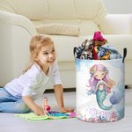 Personlig hopfällbar tvättförvaringskorg med namn och handtag för barnkammardekoration Födelsedagspresent för flickor