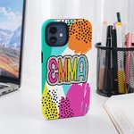 Personalized Funny Dalmatian Dot Name Phone Case for iPhone or Samsung Birthday Mother's Day Gift for Women