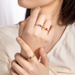 Personalized Vintage 1-5 Marquise Birthstone Ring Dainty Jewelry Anniversary Mother's Day Birthday Gift for Women Mother Grandmother