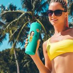 Henkilökohtainen Syntymä Kukka Sarjakuva Lomahahmo 16 oz Pastelli Tumbler olki ja nimi Beach Party Kesäloma lahja perheelle Ystävät