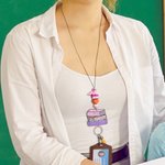 Personalised Book Drawing Board Piano Key Music Art Tassel Beaded Lanyard with Title and Name Teacher's Day Back to School Gift for Teacher