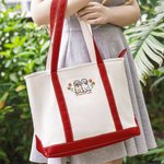 Personalized Embroidered Floral Pet Photo Durable Oxford Large Tote Bag with Name Birthday Gift for Family Friends Pet Lovers