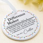 Personalized Difference Maker Ceramic Ornament with Name Office Affirmation Christmas Birthday Gift for Leader Coworker Teacher