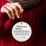 Personalized Difference Maker Ceramic Ornament with Name Office Affirmation Christmas Birthday Gift for Leader Coworker Teacher