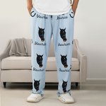 Personalised Multicolour Cute Paw Print Carrot Pattern Pet Avatar Photo Adult Kid Pyjama Bottoms with Name Birthday Gift for Family Pet Lovers