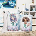 Personlig hopfällbar tvättförvaringskorg med namn och handtag för barnkammardekoration Födelsedagspresent för flickor