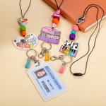 Personalised Book Drawing Board Piano Key Music Art Tassel Beaded Lanyard with Title and Name Teacher's Day Back to School Gift for Teacher