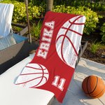 Asciugamano da spiaggia personalizzato multicolore in microfibra ad asciugatura rapida oversize con nome regalo ideale per amanti dello sport