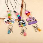Personalised Book Drawing Board Piano Key Music Art Tassel Beaded Lanyard with Title and Name Teacher's Day Back to School Gift for Teacher