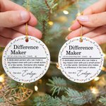 Personalized Difference Maker Ceramic Ornament with Name Office Affirmation Christmas Birthday Gift for Leader Coworker Teacher