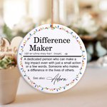 Personalized Difference Maker Ceramic Ornament with Name Office Affirmation Christmas Birthday Gift for Leader Coworker Teacher