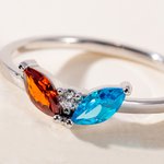 Personalized Vintage 1-5 Marquise Birthstone Ring Dainty Jewelry Anniversary Mother's Day Birthday Gift for Women Mother Grandmother