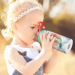 Personalisierte Fantasy Meerjungfrau Prinzessin 12 oz isolierte Wasserflasche mit Silikon-Strohhalm und Spill-Proof-Deckel zurück zu Schule Geburtstag Geschenk für Mädchen