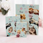 Henkilökohtainen 3D sarjakuvahahmo ja 1-4 koiraa Rakennustiilipalapelit nimillä Kotisisustus Syntymäpäivälahja perheen lemmikkieläinten ystäville