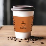 Gepersonaliseerde lederen koffiekop hoes met gegraveerde naam past 10 oz - 20 oz Cups Dagelijks gebruik Verjaardag Aanmoedigend geschenk voor koffieliefhebber werknemer