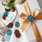 Personalized Monogram Design Envelope Wax Seal Stickers with Name and Initial Set of 20 Party Gift Wedding Invitation Decor