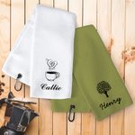 Personalised Coffee Pattern Multicolor Waffle Towel with Name Coffee Bar Decor Birthday Gift for Coffee Lovers Baristas