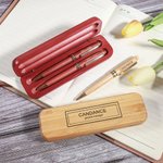 Personalized Engraved Name Text Wooden Ballpoint Pen and Case Set Work Stationery Birthday Anniversary Gift for Employee Colleague Boss