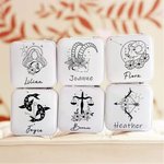 Personalized Zodiac Constellation Multi-compartment Leather Jewelry Box with Name Anniversary Birthday Gift for Women