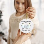 Personalized Cute Penguin Family Ceramic Ornament with 3-5 Names and Year Tree Decor Christmas Holiday Birthday Gift for Family Friends