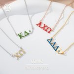 Collana personalizzata con lettere greche della sorellanza e ciondolo con cuore iniziale Regalo di laurea per amiche ragazze| Callie × Affinity Licensing