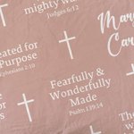 Personalised Cross Crown Bible Verse Soft Throw Blanket with Name Home Decor Baby Shower Baptism Gift for Baby Kid