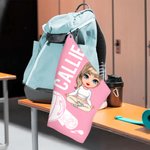 Personalised Cartoon Yoga Character Soft Quick Dry Waffle Towel with Name and Hanging Clip Sports Accessories Birthday Gift for Yoga Lovers Women