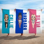 Asciugamano da spiaggia personalizzato in microfibra con personaggio cartone animato asciugatura rapida regalo di viaggio in estate per famiglia