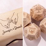 Personalized  Wooden Date Night Dice and Box with Name Wedding  Anniversary Valentine's Day Gift for Couples