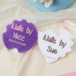 Personalized Mirror Glitter Heart Acrylic Nail Art Disc with Text Social Media Photo Display Beauty Salon Opening Gift for Manicurists Nail Artists